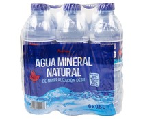 Agua mineral PRODUCTO ALCAMPO pack 6 x 50 cl.