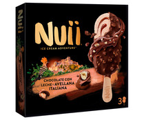 Bombón de avellana italiana tostada, recubierto de chocolate con leche con trozos de avellanas NUII 3 x 90 ml.