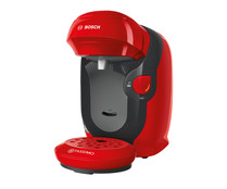 Cafetera de cápsulas TASSIMO Style Bosch TAS1102 roja, multibebida, automática, depósito de 0,7 litros.