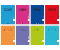 Cuaderno de grapas 48 hojas tamaño A5+ tapa flexible, interior pauta 2,5 mm, UNIPAPEL.
