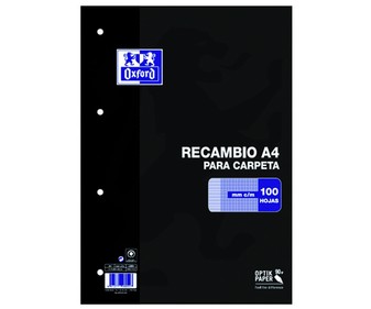 Recambio A4 milimetrado 100 hojas Recambio A4 milimetrado 100 hojas