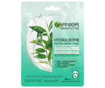 Mascarilla de tela Hydra Bomb, hidratante matificante GARNIER Skin Active.
