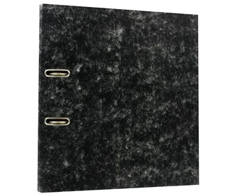 Archivador de cartón de color negro jaspeado, de tamaño folio, con 2 anillas con rado PRODUCTO ALCAMPO. Archivador de cartón de color negro jaspeado, de tamaño folio, con 2 anillas con rado PRODUCTO ALCAMPO.