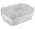 Pack de 4 recipientes herméticos transparentes, 1 litro, ESSENTIAL.