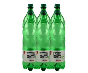 Agua mineral con gas botella de 1,25 litros pack de 6 unidades Agua mineral con gas botella de 1,25 litros pack de 6 unidades
