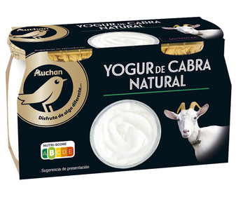 Yogur natural de leche de cabra ALCAMPO GOURMET 2 x 115 g. Yogur natural de leche de cabra ALCAMPO GOURMET 2 x 115 g.