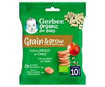 Snacks de cereales ecológios con tomate, a partir de 10 meses GERBER Organic grain & grow 7 g.