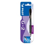 Bolígrafo retráctil de grip suave punta media y grosor de 0.7mm con tinta gel color negro PILOT G-2.