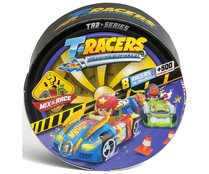 Pack de 5 sobres sorpresa con piloto y coche en miniatura coleccionable T-RACERS.