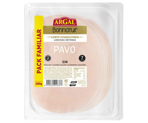 Pechuga de pavo cortada en lonchas enteras BONNATUR Corte charcutería de Argal 200 g.
