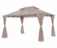Cenador de jardín con mosquitera y doble ventilación, color marrón, 3x4x2,6m GARDEN STAR ALCAMPO.