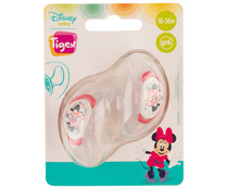Pack 2 chupetes fisiológicos de silicona para bebes de más 18 meses, modelo Minnie, TIGEX.