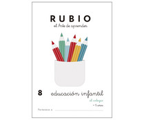 Cuadernillo Rubio Educación Infantil 8, El colegio, 3-5 años. Género: actividades. Editorial Rubio.