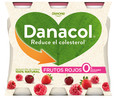Leche fermentada desnatada con edulcorantes, esteroles vegetales añadidos y sabor frutos rojos. DANACOL de Danone 6 x 100 g.