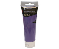 Tubo de pintura acrilica de color malva. PRODUCTO ALCAMPO.