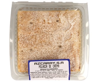 Milhoja rellena de crema 150 g. Milhoja rellena de crema 150 g.