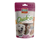 Bocaditos con sabor a pollo para perros RIGA CHICK'OS 4 uds x 75 g.