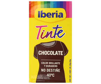 Tinte para ropa de color chocolate (permite teñir a baja temperatura 40ª) IBERIA 1 ud. Tinte para ropa de color chocolate (permite teñir a baja temperatura 40ª) IBERIA 1 ud.