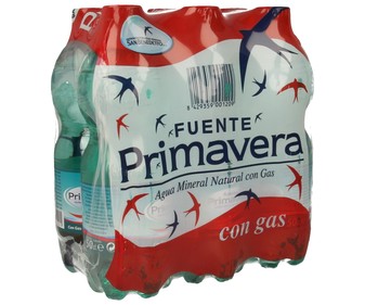 Agua mineral con gas botella de 50 centilitros pack de 6 unidades Agua mineral con gas botella de 50 centilitros pack de 6 unidades