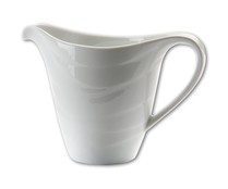 Jarrita para leche modelo Corina, fabricada en porcelana blanca GSMD.