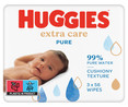 Toallitas húmedas para bebé (plástico en el producto: 67% de fibras natuales) HUGGIES Pure extra care 168 uds.