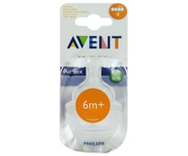 Tetina flujo rápido, extra suave de silicona con válvula Airflex, para bebes a partir de 6 meses AVENT.