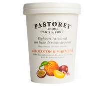 Yogur artesanal cremoso con sabor a melocotón y maracuya PASTORET 500 g.