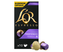 Café  Lungo Profondo I8 en cápsulas compatibles con Nespresso L'OR ESPRESSO 10 uds.