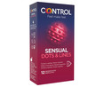 Preservativos lubricados con puntos y estrias, para un placer superior CONTROL  Sensual Dots & lines 12 uds.