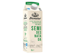 Leche semidesnatada de vaca de bienestar animal y origen gallego CLESA Bienatur 1 l.