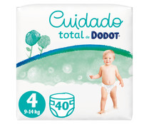 Pañales talla 4, para niños de 9 a 14 kilogramos DODOT Cuidado total 40 uds.