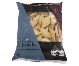 Diamantes de espelta ALCAMPO GOURMET 130 g. Diamantes de espelta ALCAMPO GOURMET 130 g.