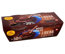 Mousse de chocolate ligera con un 30% menos de calorias y sin gluten REINA 2 x 60 g.