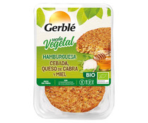 Hamburguesas vegetales de cebada, queso de cabra y miel, ecológicas GERBLÉ 2 uds. 200 g.