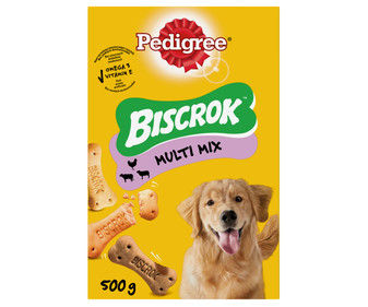 Galletas de diferentes sabores para perros adultos PEDIGREE BISCROK 500 gr Galletas de diferentes sabores para perros adultos PEDIGREE BISCROK 500 gr