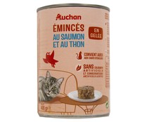 Comida para gatos a base de salmón y atún PRODUCTO ALCAMPO 400 g.