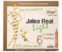 Jalea Real Light apta para diabéticos, con fósforo y 6 vitaminas, VIVE PLUS SALUD Y VIDA 12 uds.