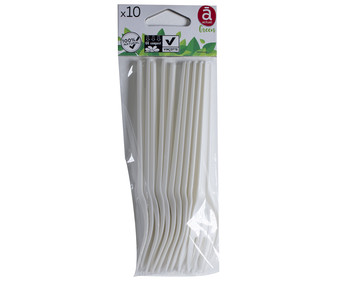 Tenedores desechables compostables, 10 unidades ACTUEL. Tenedores desechables compostables, 10 unidades ACTUEL.