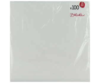 Servilletas de papel blancas 40x40cm 100 unidades Servilletas de papel blancas 40x40cm 100 unidades