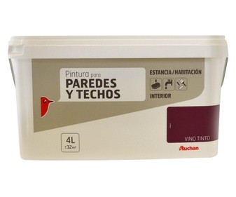 Compra Pintura Color 4 Plástica De AuchanAlcampo Litros Online Rojo iPXukZ