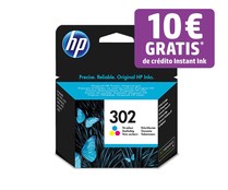 Cartucho de tinta original HP 302 F6U65AE, tricolor.