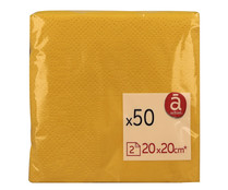 Servilletas de papel desechables 2 capas amarillas 20 x 20 cm ACTUEL 50 uds. Servilletas de papel desechables 2 capas amarillas 20 x 20 cm ACTUEL 50 uds.