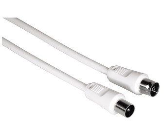 Cable HAMA de antena macho hembra, 3 metros, 75db, color blanco. Cable HAMA de antena macho hembra, 3 metros, 75db, color blanco.