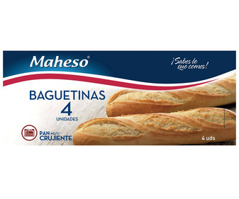 Baguetinas precocinadas MAHESO 500 gr pack de 4 uds Baguetinas precocinadas MAHESO 500 gr pack de 4 uds