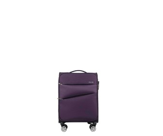 Maleta de cabina soft de 55 cm color morado y 8 ruedas, AIRPORT ALCAMPO. Maleta de cabina soft de 55 cm color morado y 8 ruedas, AIRPORT ALCAMPO.