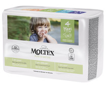 Pañales ecológicos talla 4 para bebés de 9 a 15 kilogramos MOLTEX Pure & nature 50 uds.