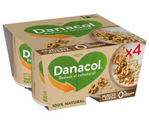 Leche fermentada desnatada, con edulcorantes avena, nueces y esteroles vegetales añadidos DANACOL de Danone 4 x 125 g.