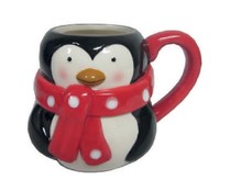 Taza mug de loza en 3D de pingüino, 30 cl, ACTUEL.