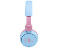 Auriculares bluetooth para niños tipo diadema JBL JR 310 BT, control de volumen, color azul y rosa.