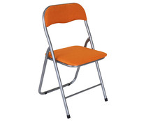 Silla plegable tubo de acero de color naranja, PRODUCTO ALCAMPO. Silla plegable tubo de acero de color naranja, PRODUCTO ALCAMPO.